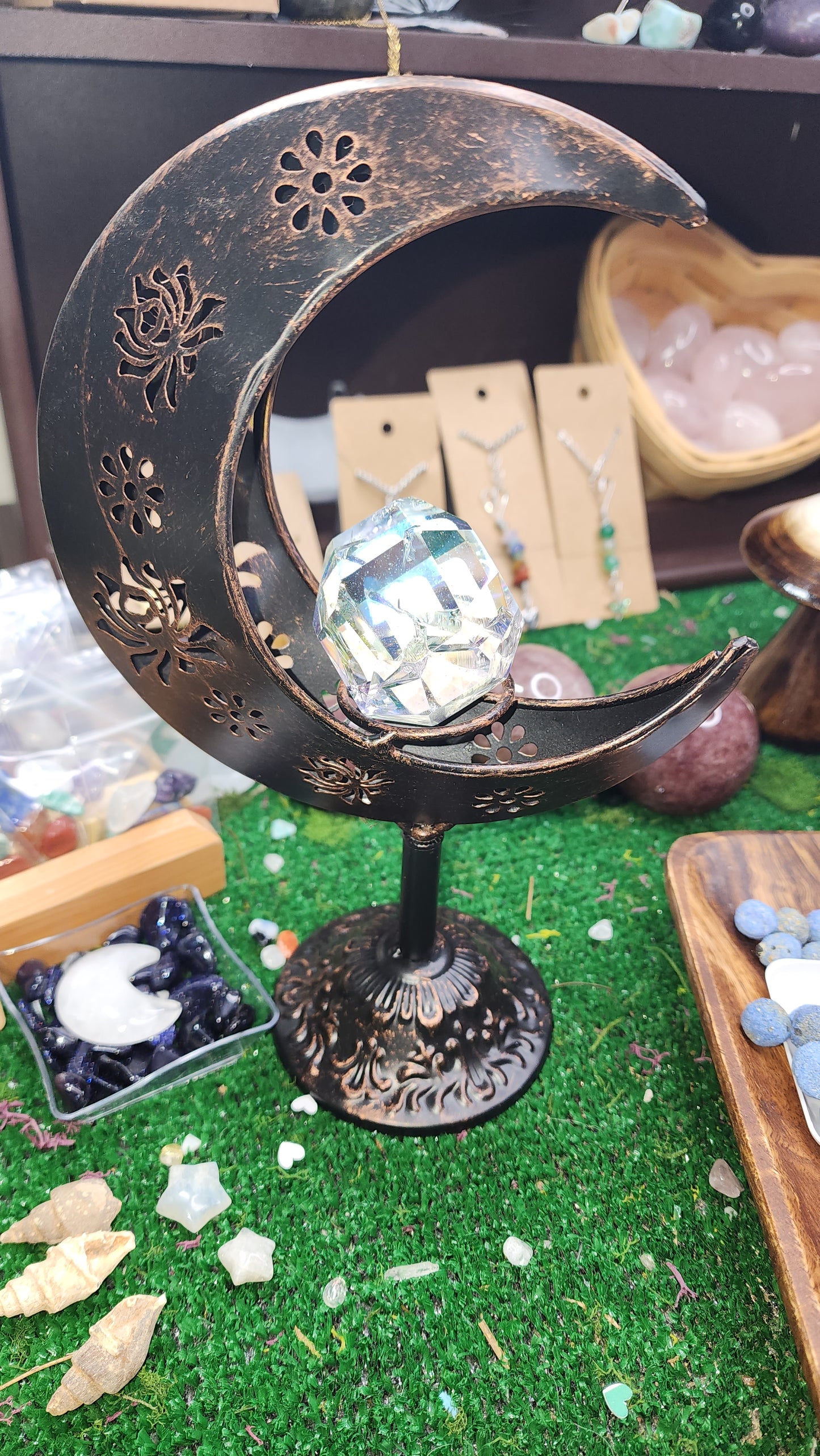 Bronze Crescent Moon - Sphere Holders 🌙