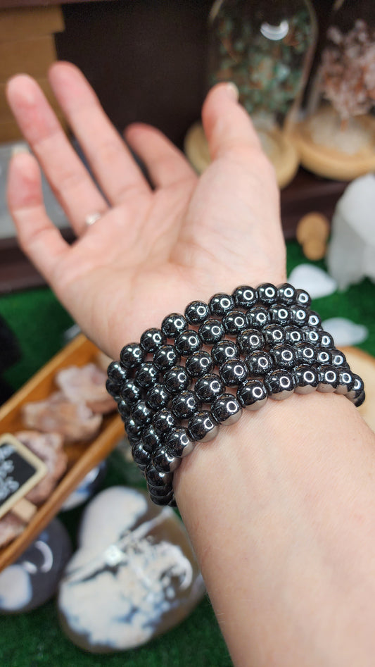 Hematite Beaded Bracelets (8mm)