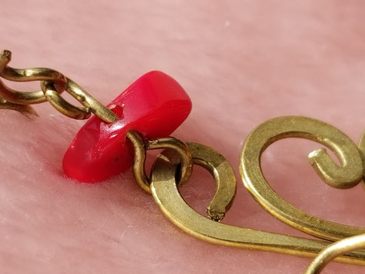 Bronze Earrings with Red Sea Coral