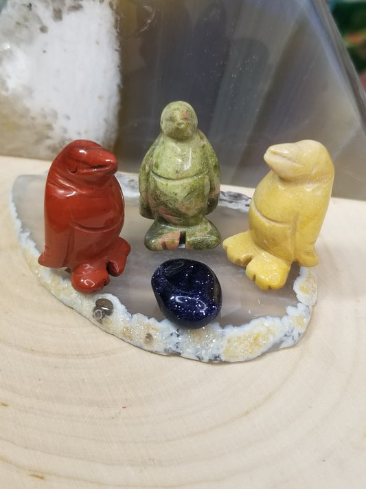Carved Crystal Penguins