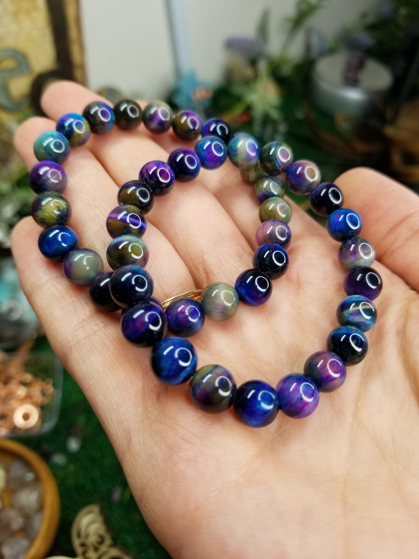 Galaxy Tiger's Eye Beaded Bracelets (8mm)