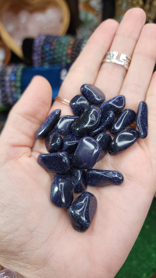 Blue Goldstone Tumbles