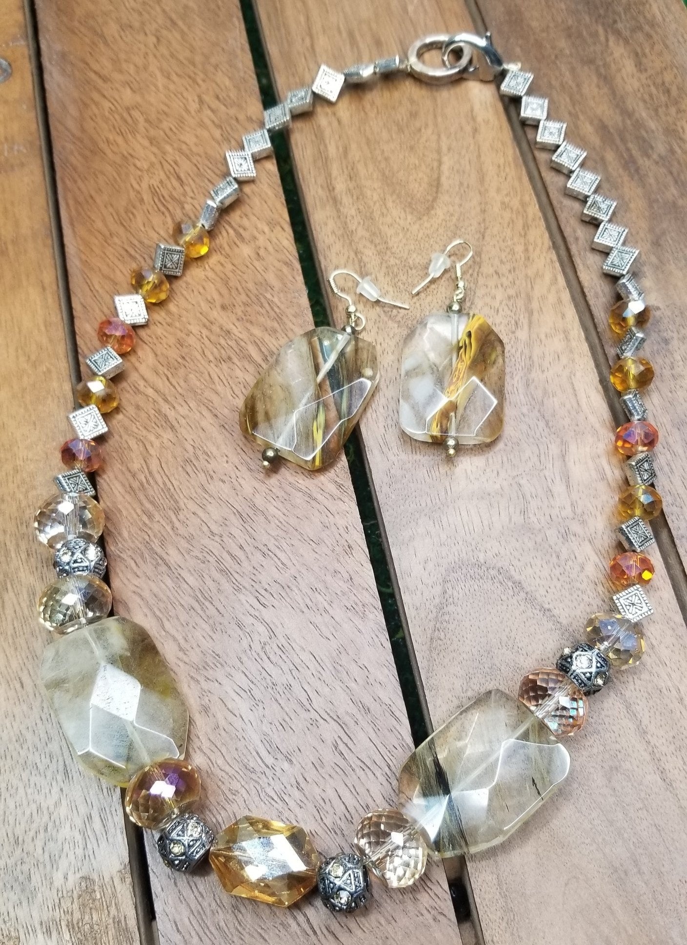 Brown Glass Beaded Necklace