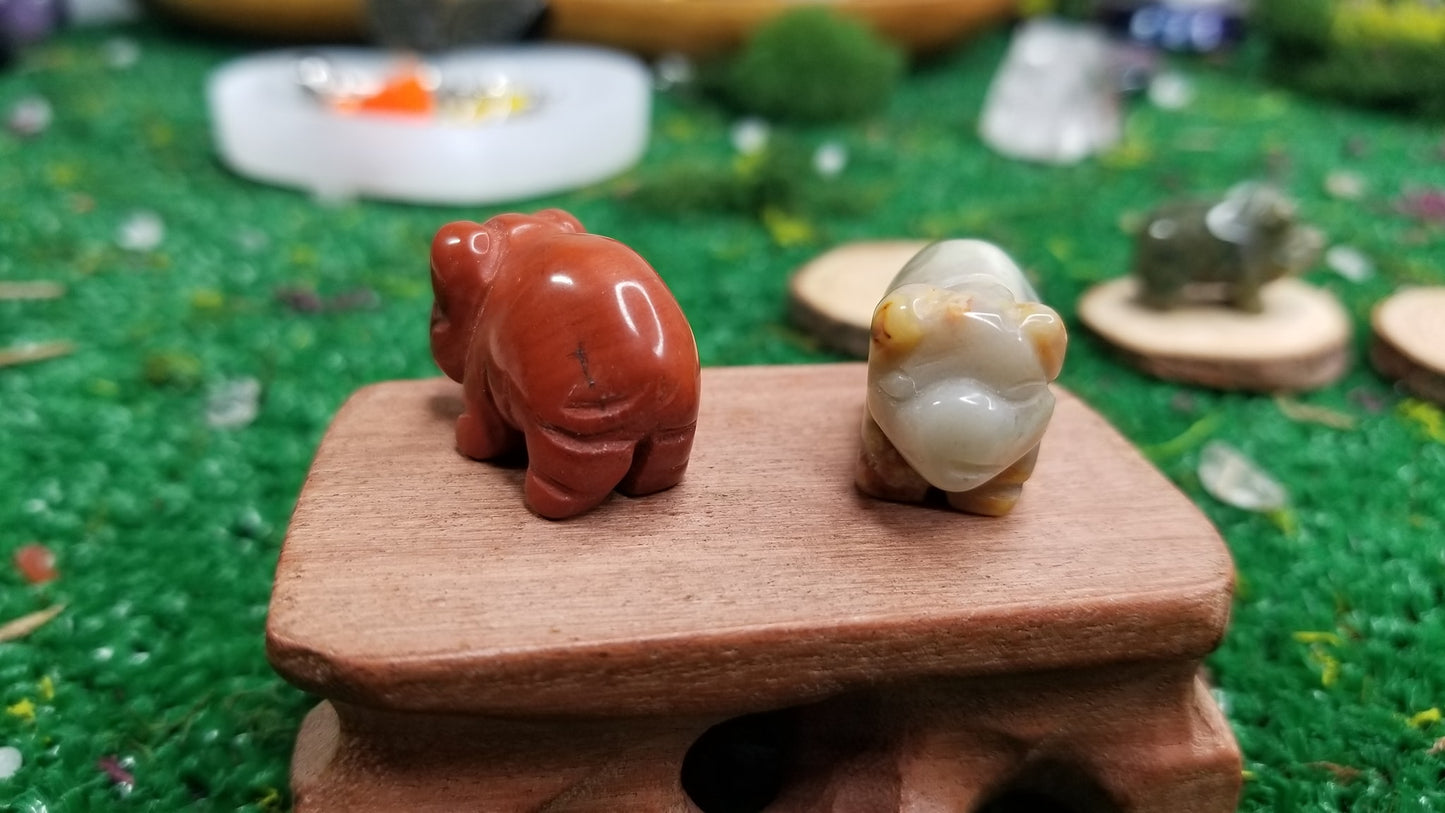 Carved Crystal Pigs