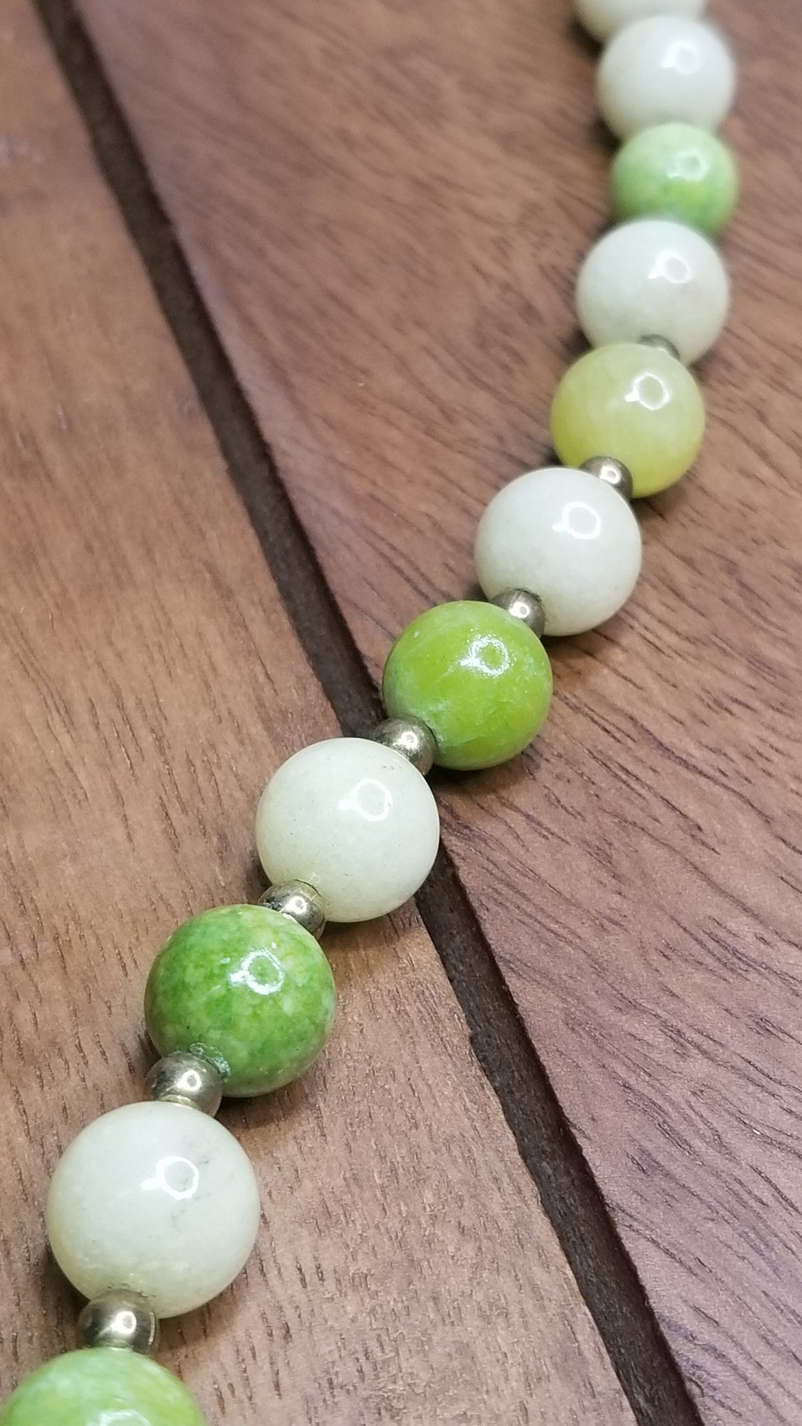 Light Green Ombre Agate Beaded Necklace