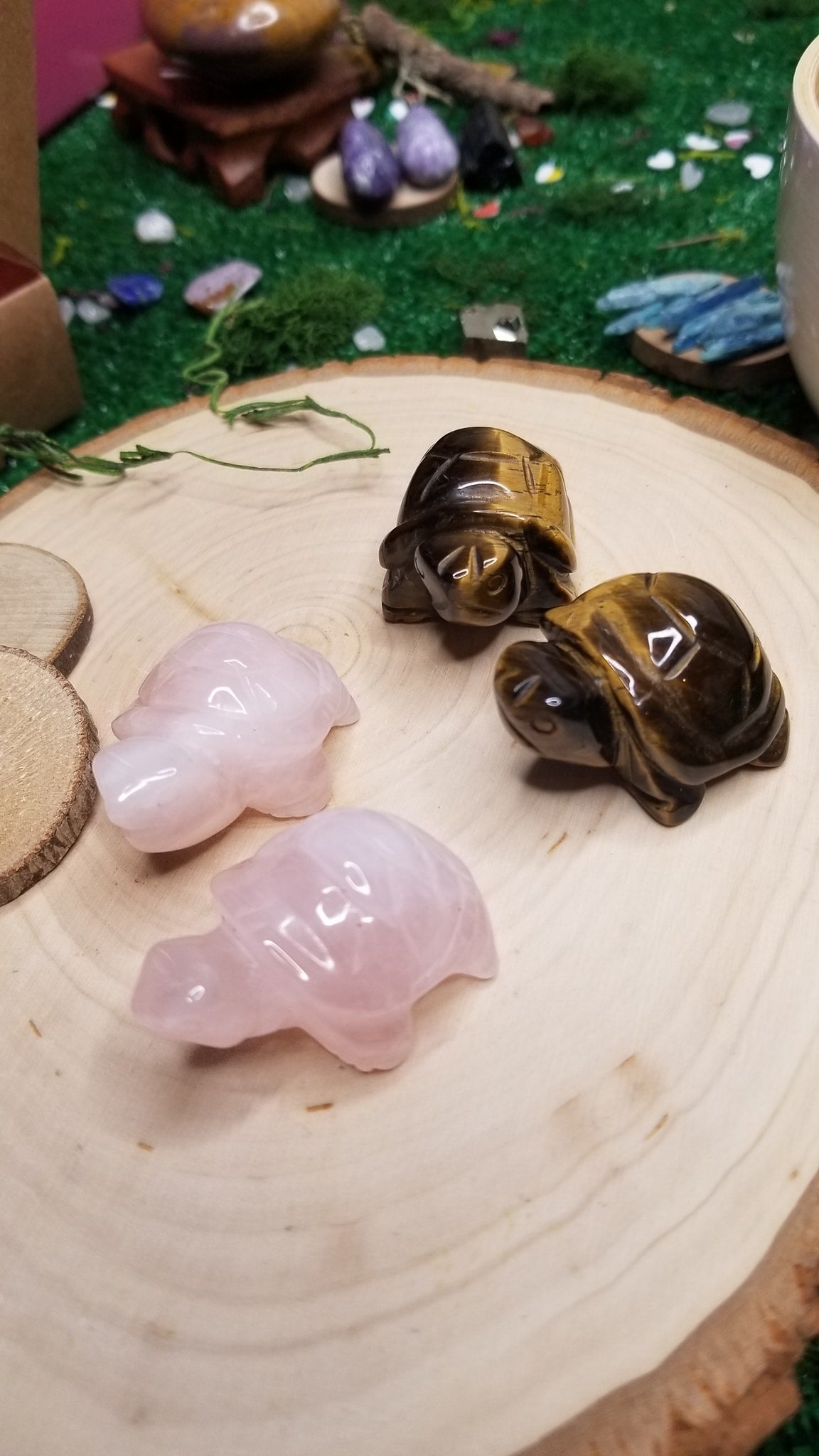 Carved Crystal Turtles