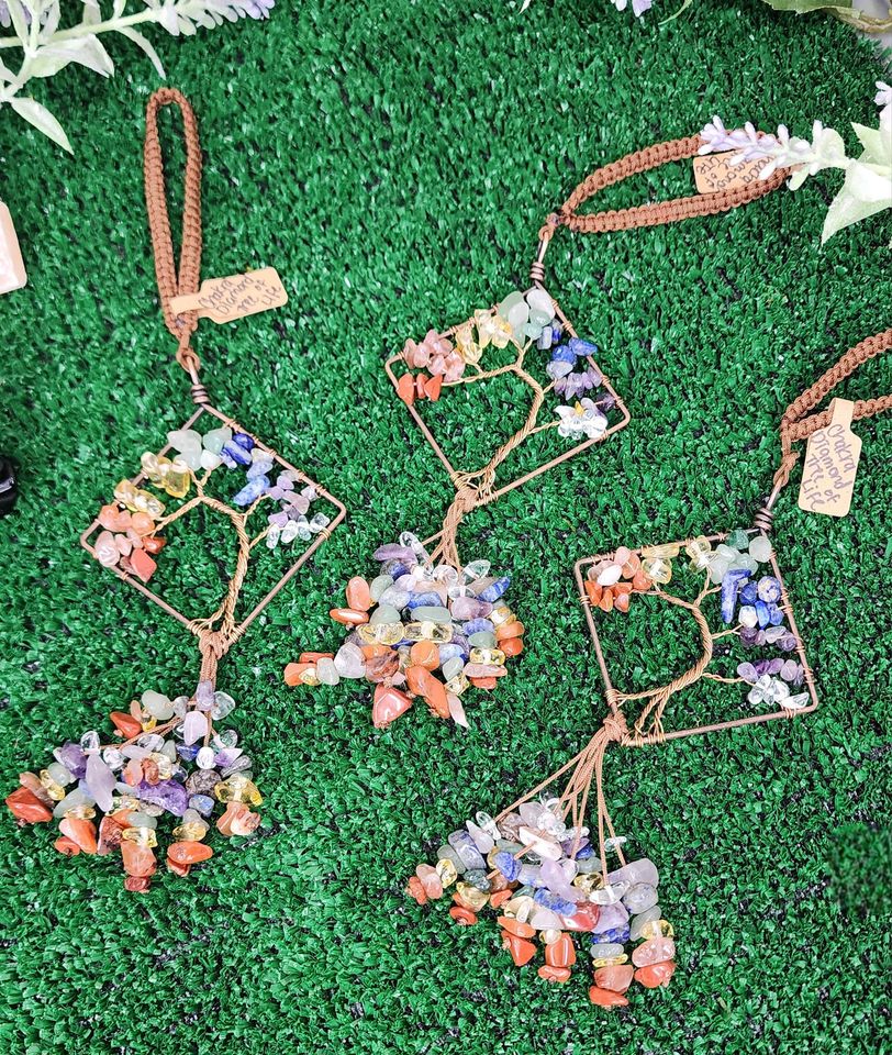 Tree of Life Diamond Chakra Hangers