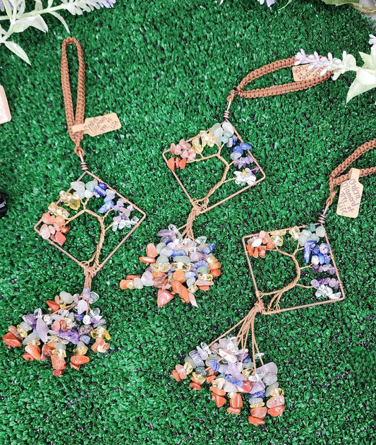 Tree of Life Diamond Chakra Hangers