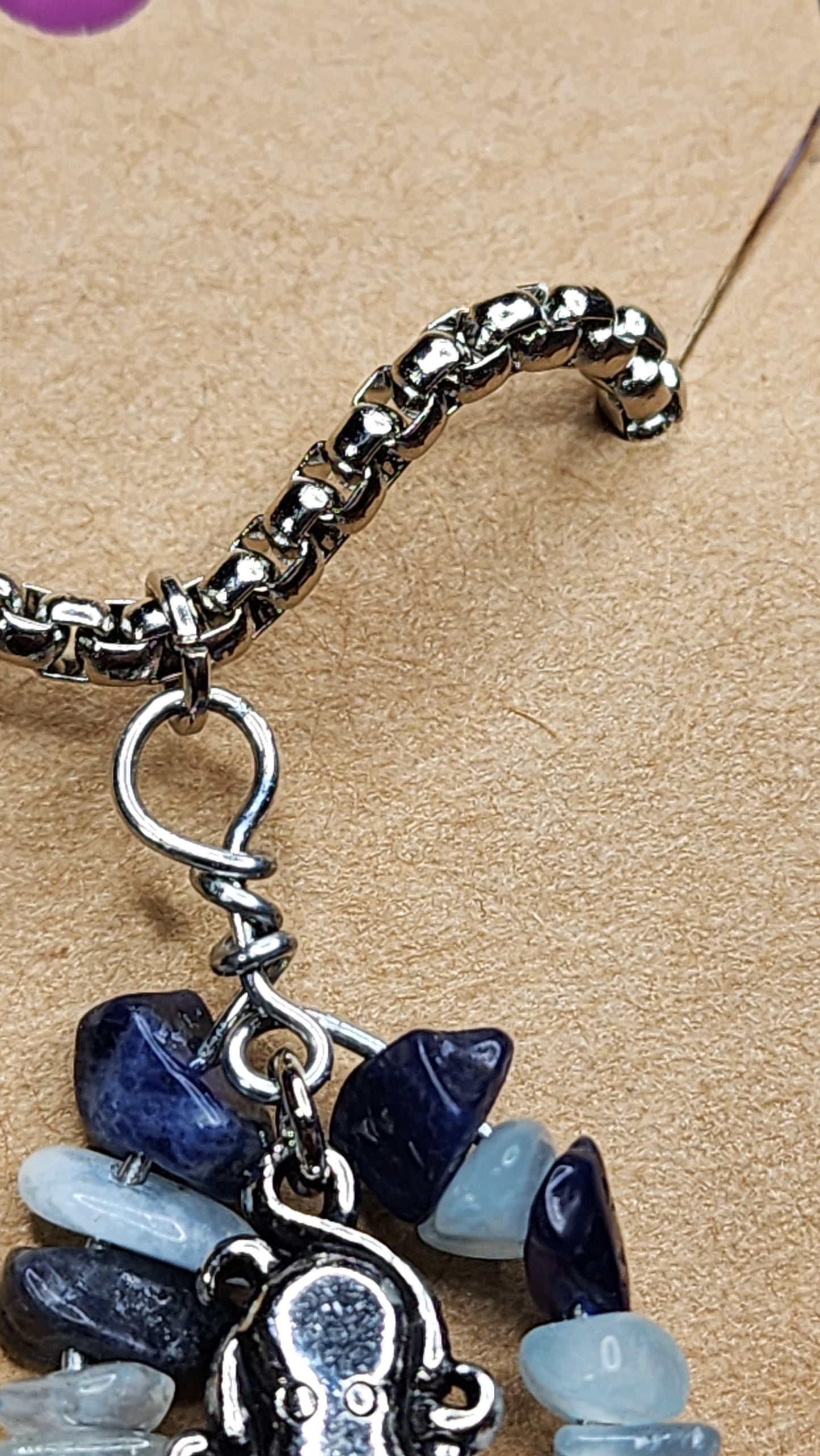 Aquamarine and Sodalite Octopus Necklace 🐙