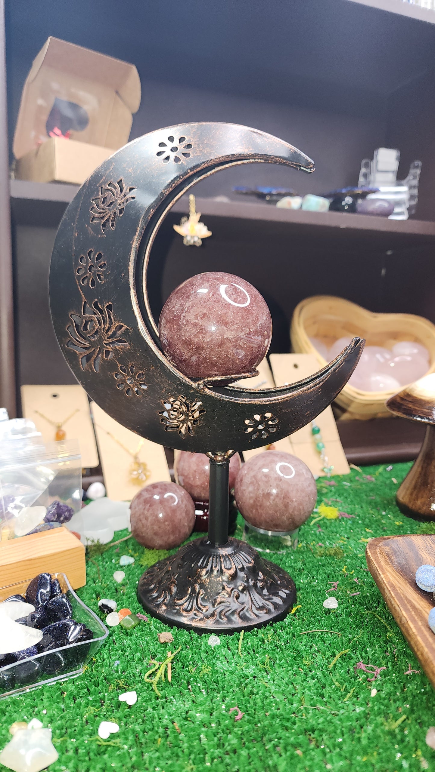 Bronze Crescent Moon - Sphere Holders 🌙