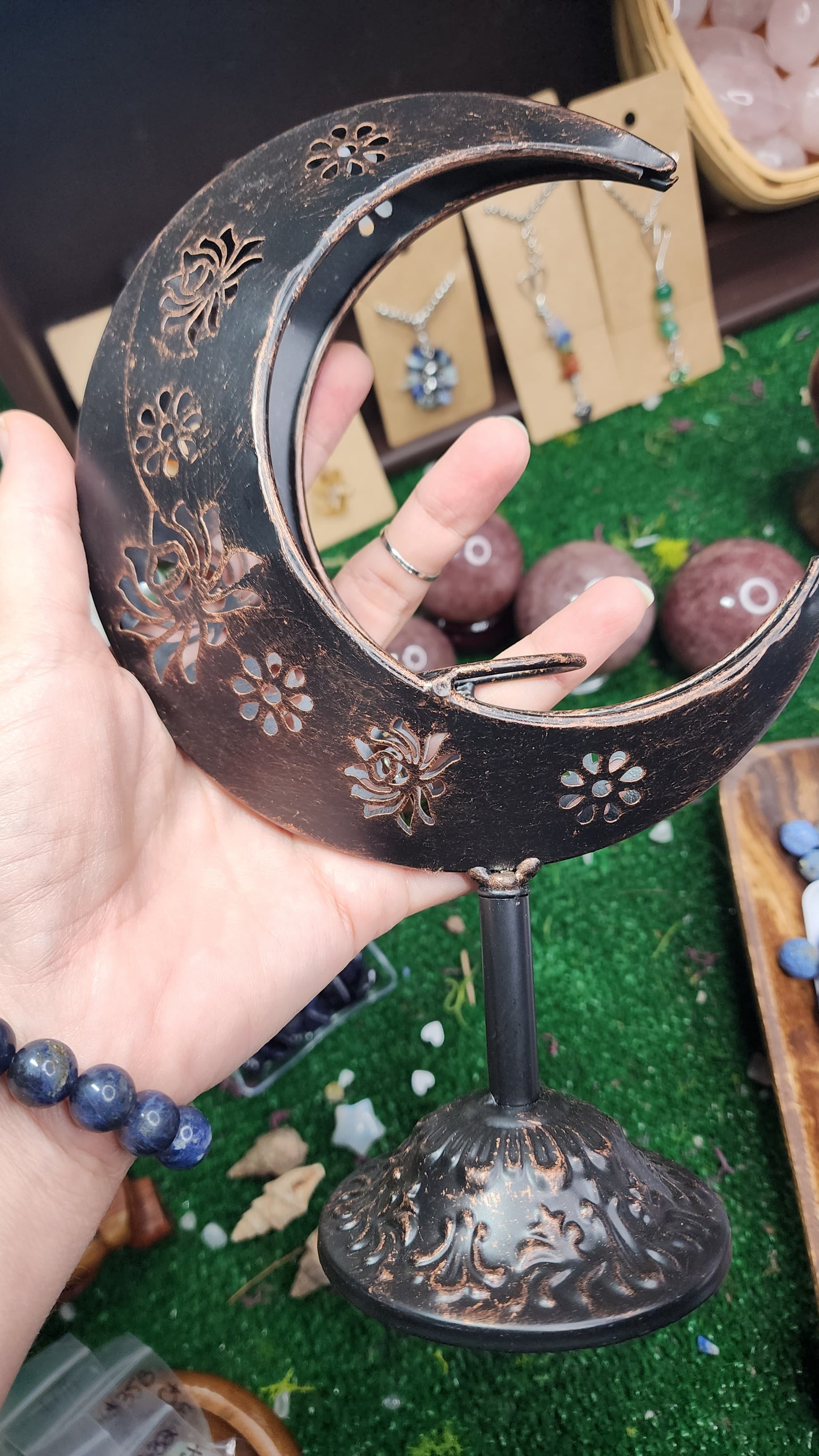 Bronze Crescent Moon - Sphere Holders 🌙