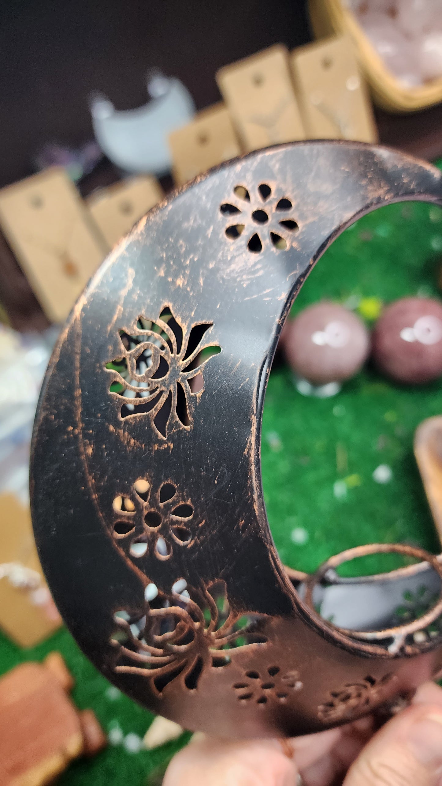 Bronze Crescent Moon - Sphere Holders 🌙