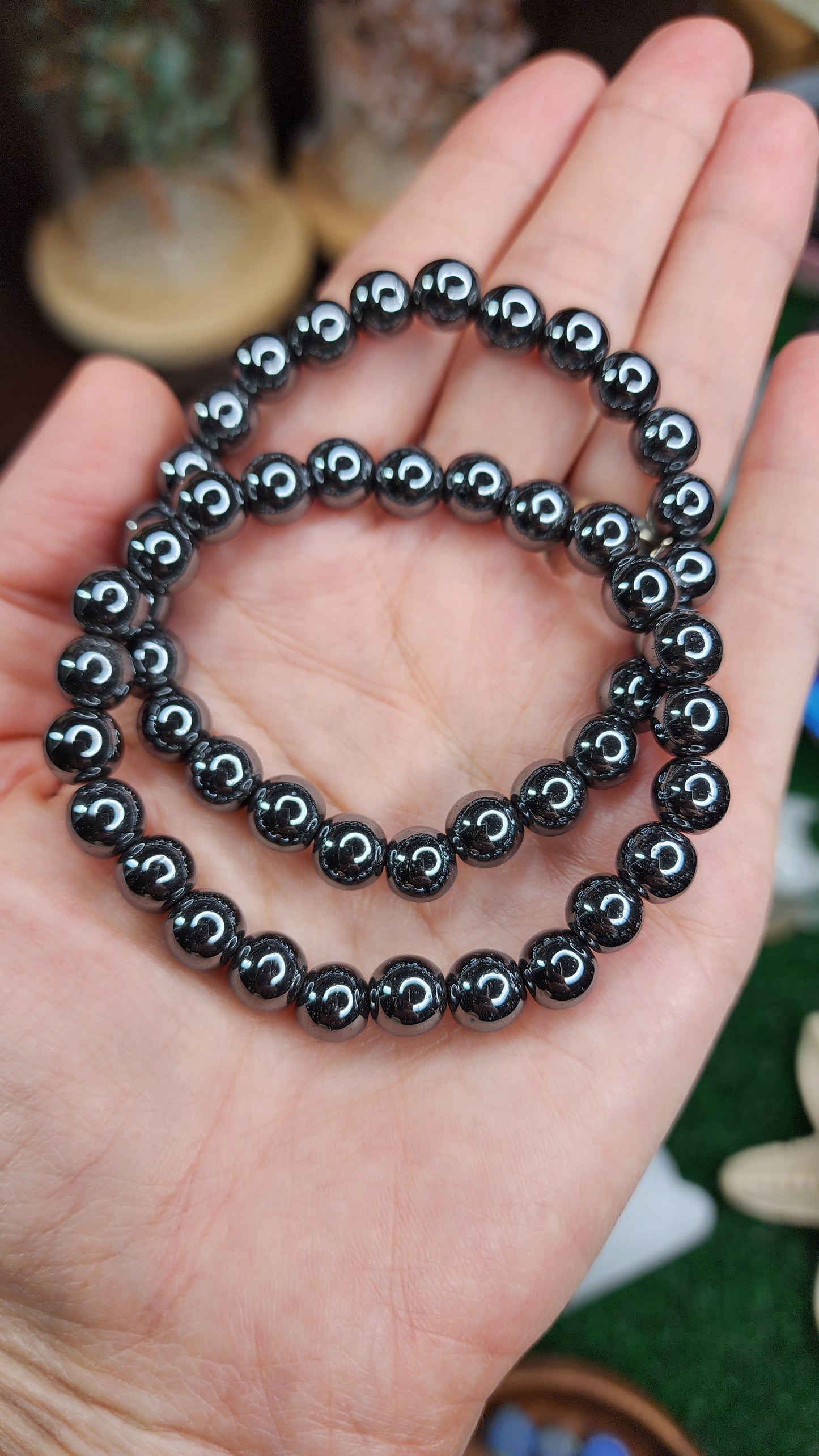 Hematite Beaded Bracelets (8mm)