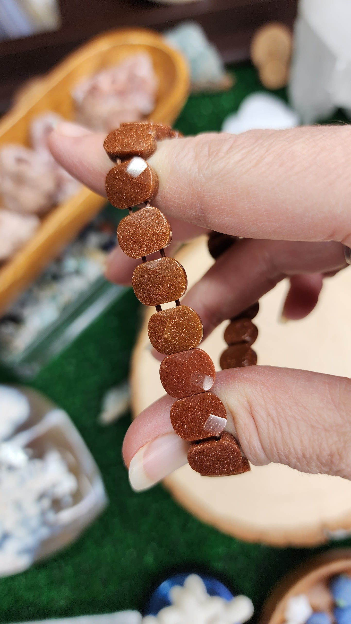 Goldstone Faceted Crystal Beaded Bracelets (11mm) ✨️