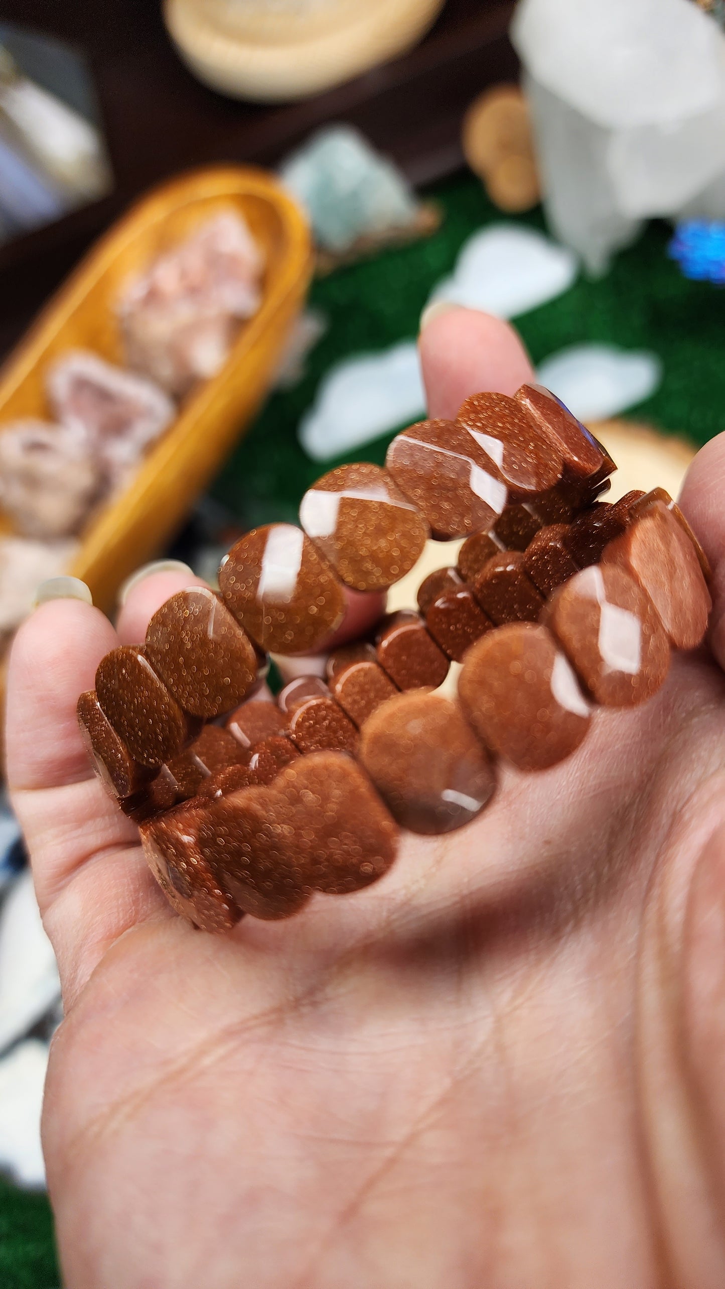 Goldstone Faceted Crystal Beaded Bracelets (11mm) ✨️