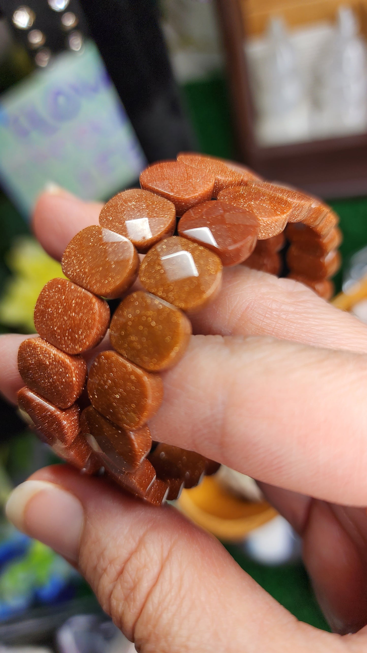 Goldstone Faceted Crystal Beaded Bracelets (11mm) ✨️