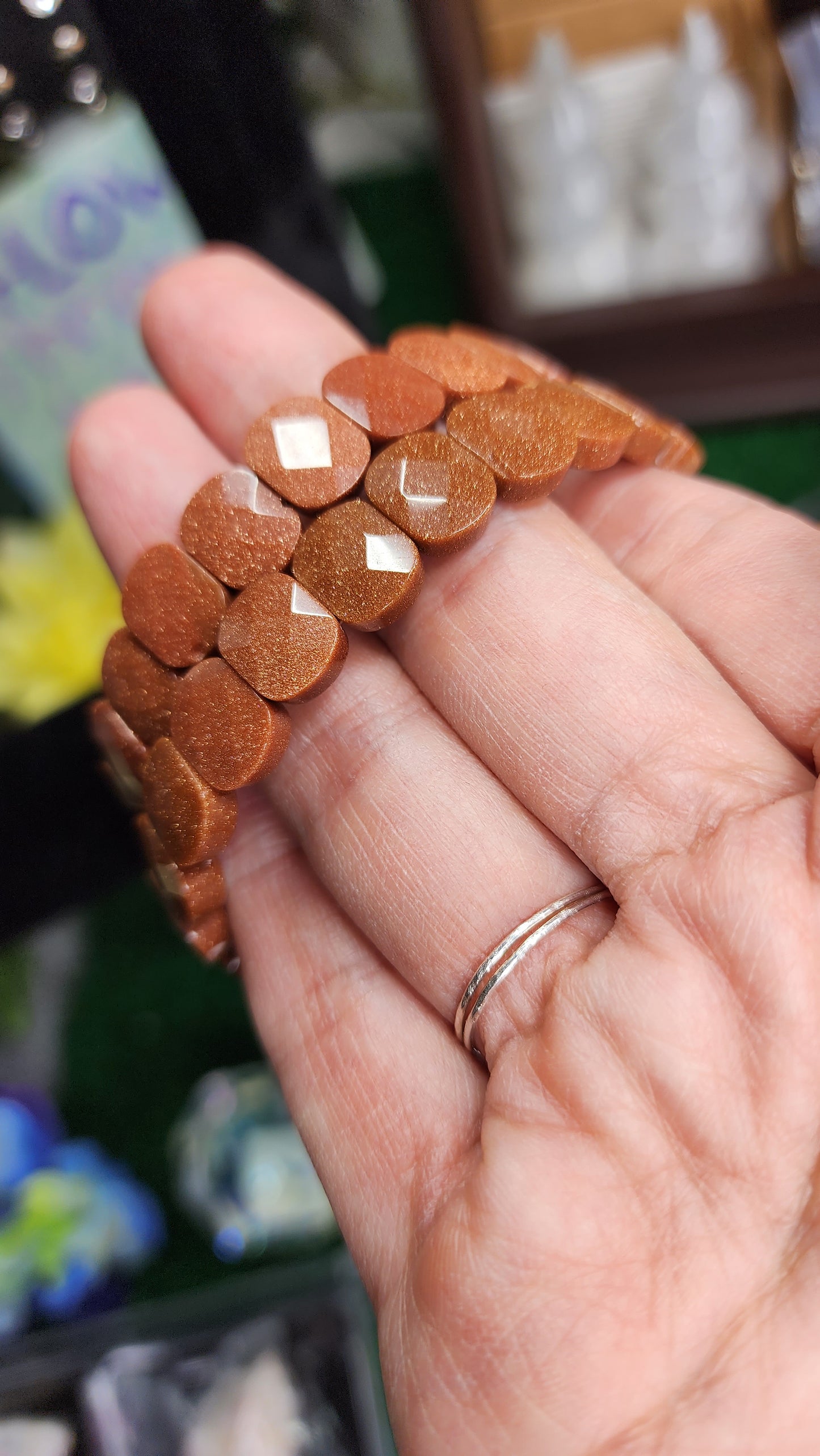 Goldstone Faceted Crystal Beaded Bracelets (11mm) ✨️