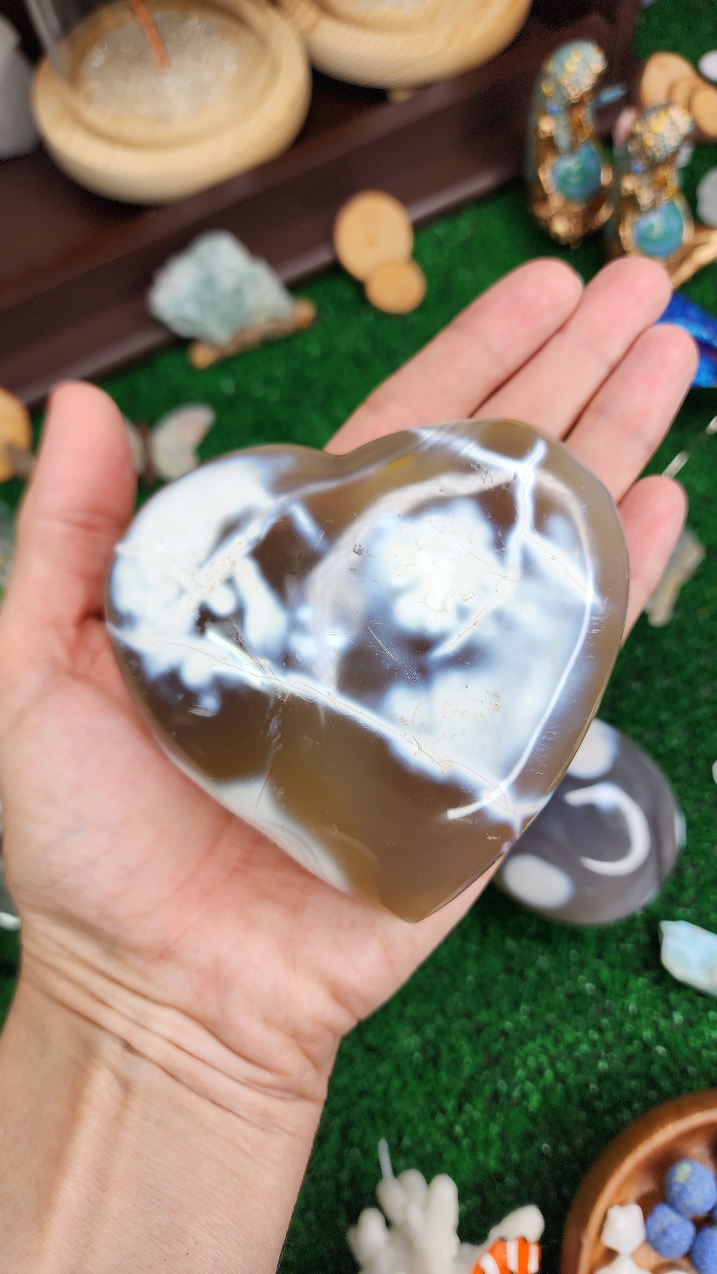 Orca Agate Heart