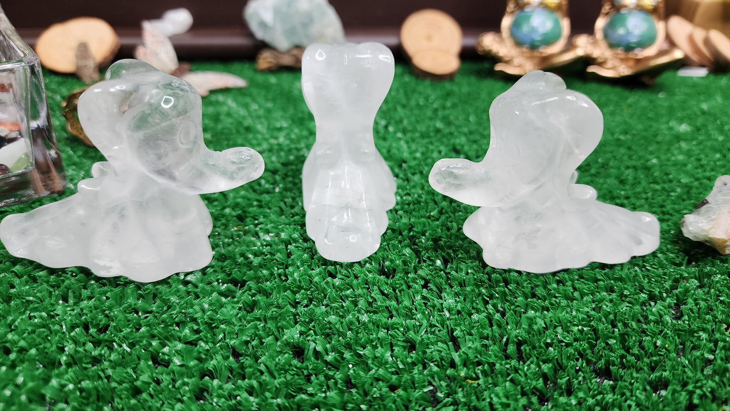 Clear Quartz Zero Ghost Dog Carvings