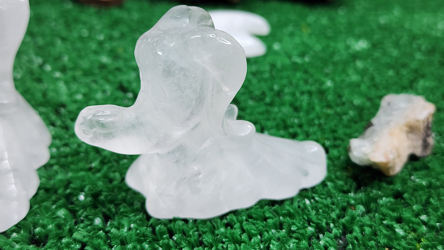 Clear Quartz Zero Ghost Dog Carvings