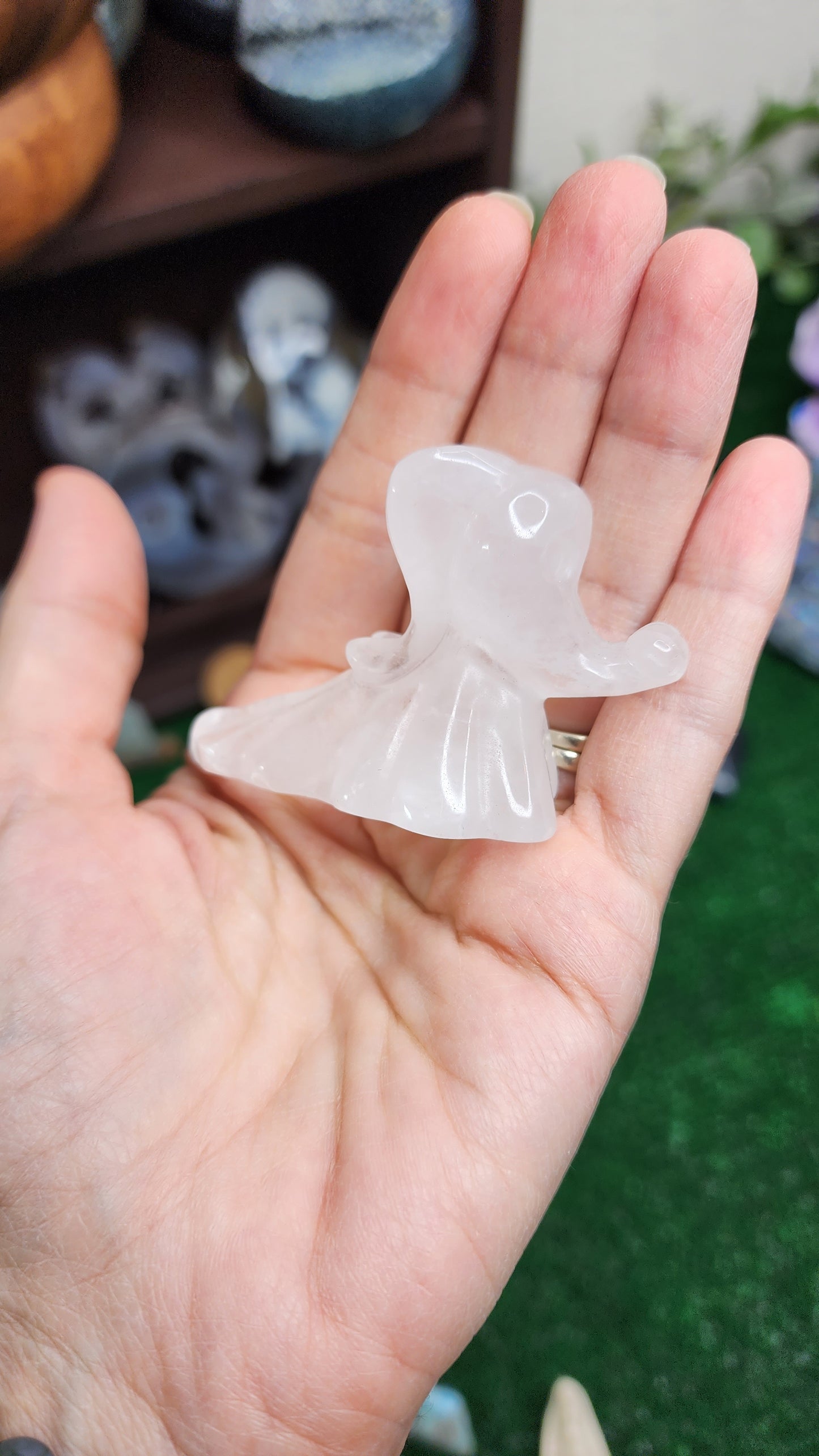 Clear Quartz Zero Ghost Dog Carvings