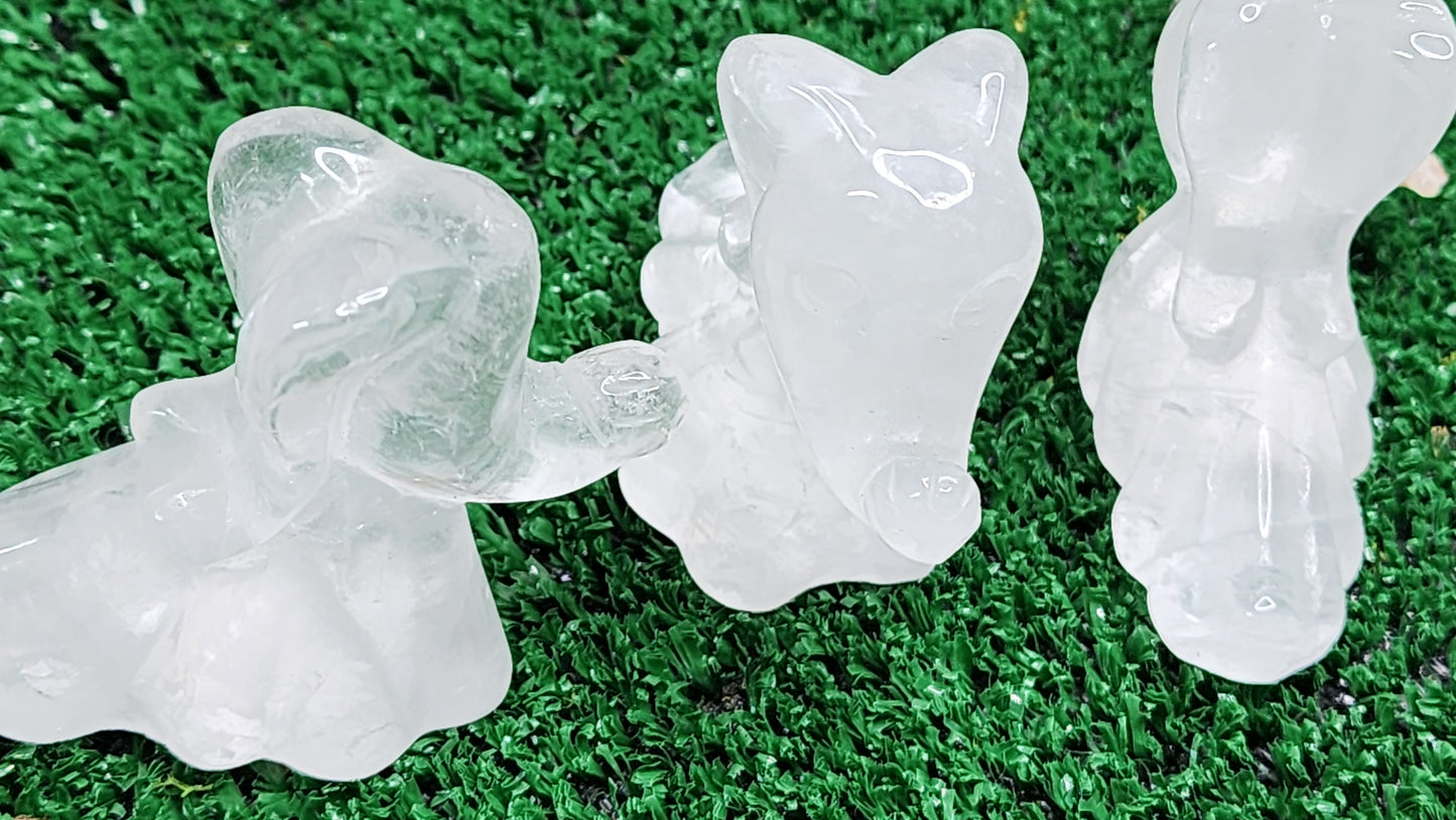 Clear Quartz Zero Ghost Dog Carvings