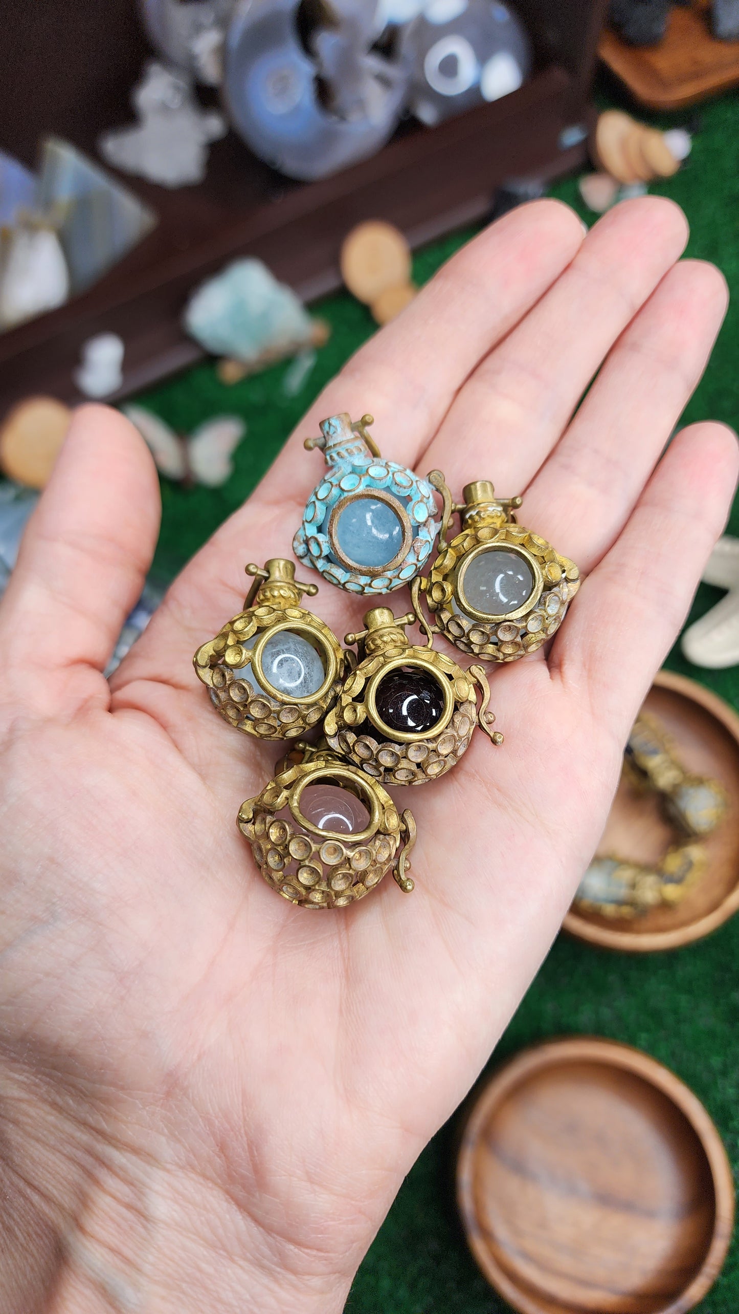 Copper Cages with Crystals