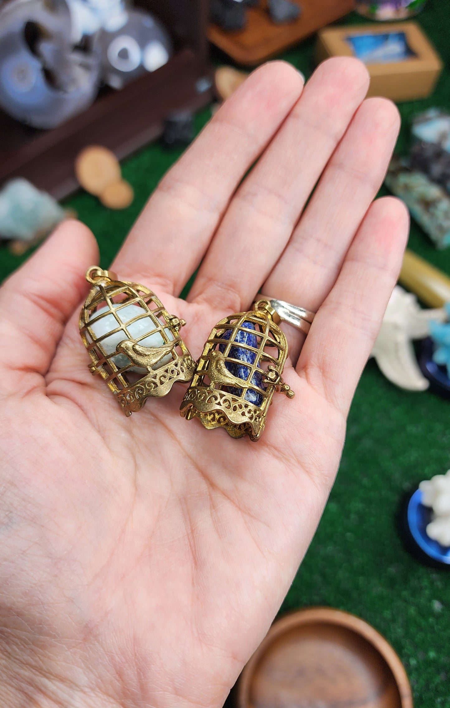 Copper Cages with Crystals