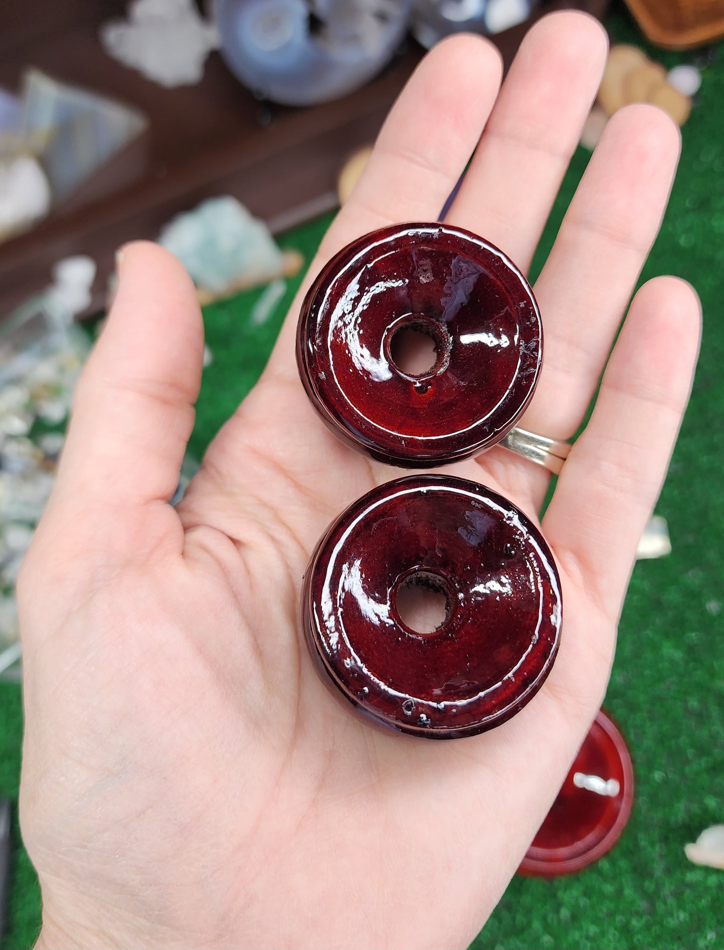Glossy Cherry Wood - Sphere Stands