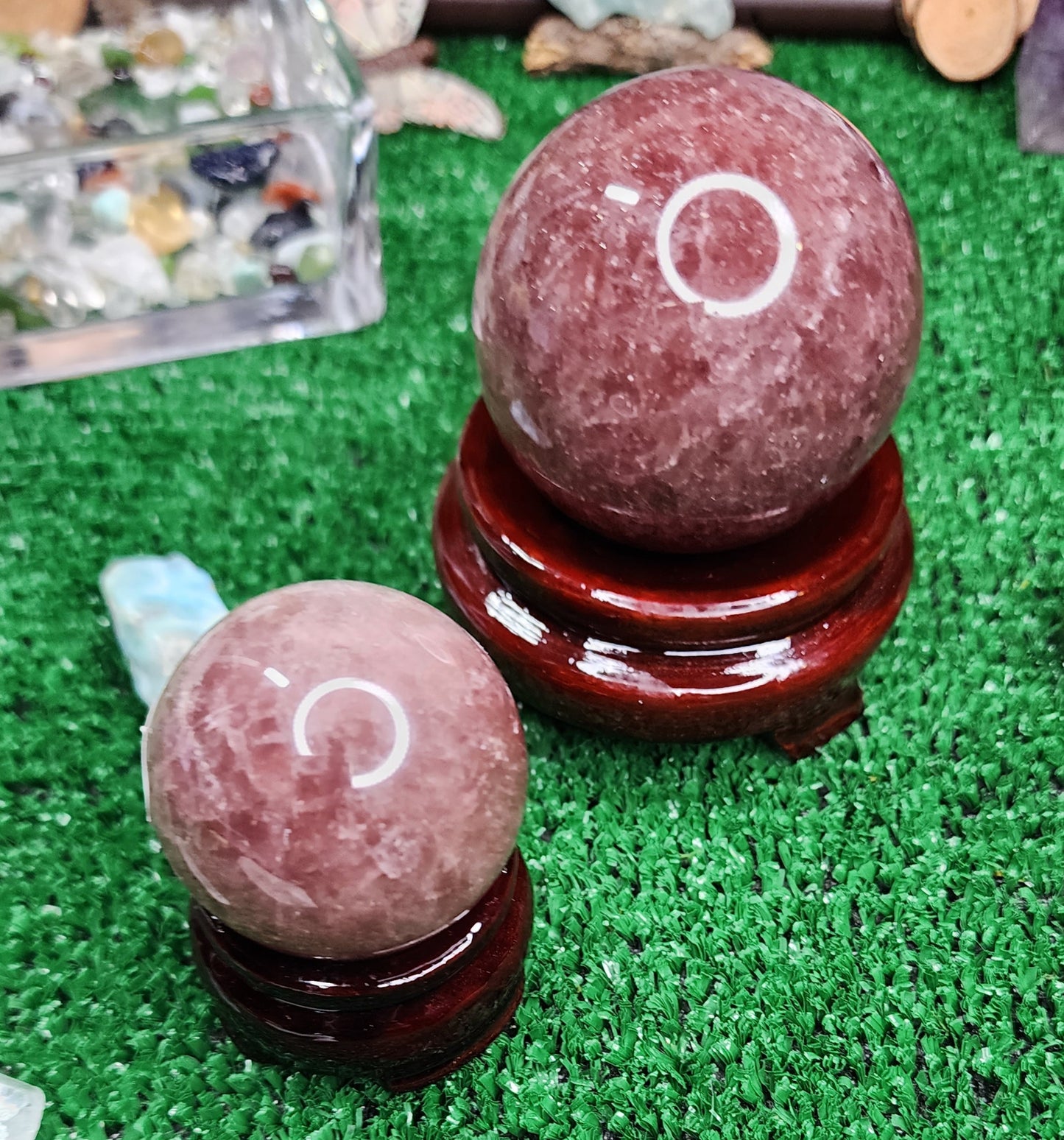 Glossy Cherry Wood - Sphere Stands