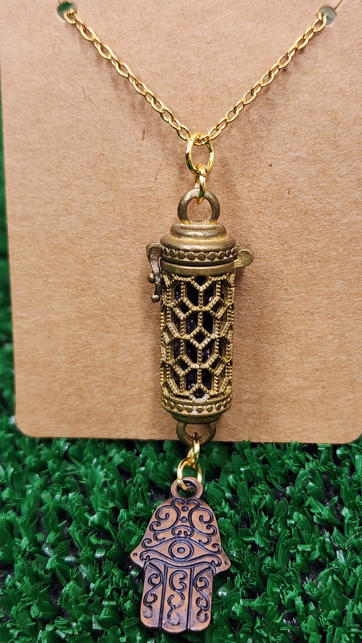 Copper Cage Pendants with Crystal Chips and Charms✨️
