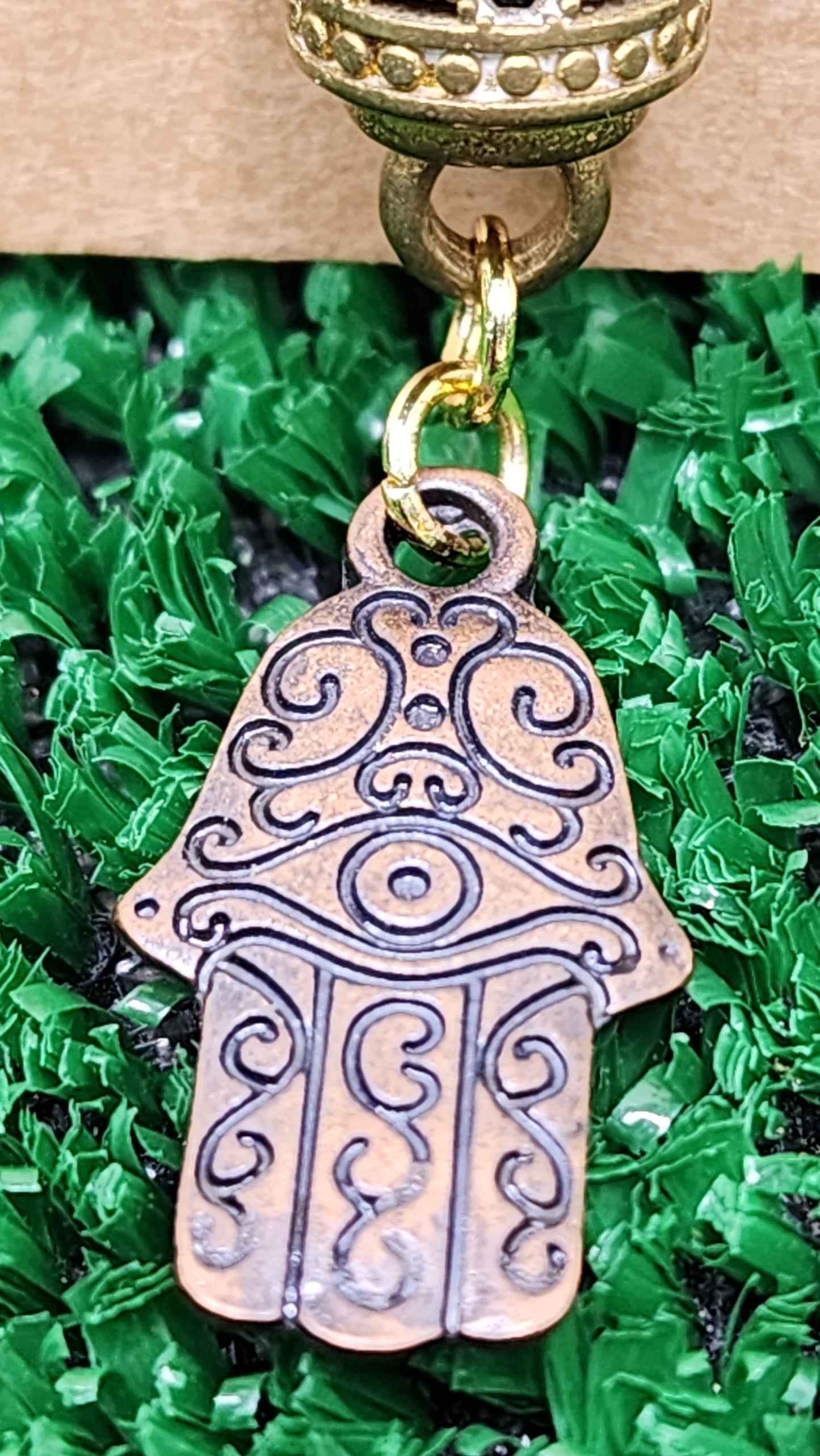 Copper Cage Pendants with Crystal Chips and Charms✨️