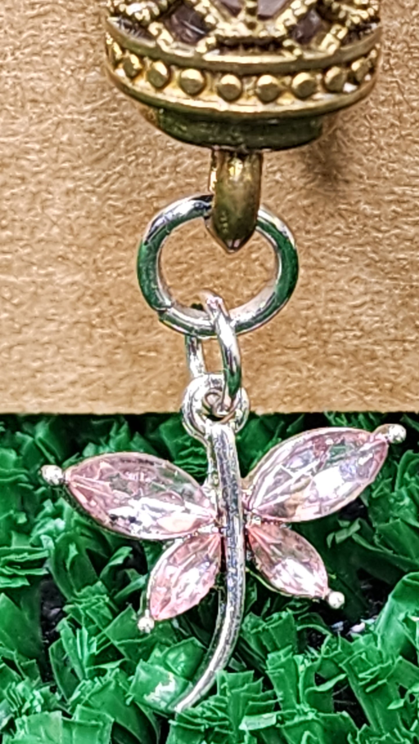 Copper Cage Pendants with Crystal Chips and Charms✨️