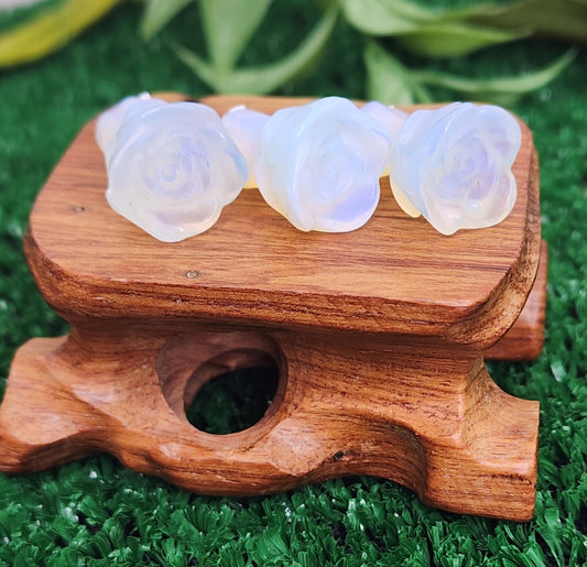 Mini Opalite and Silver Sheen Obsidian Roses 🖤