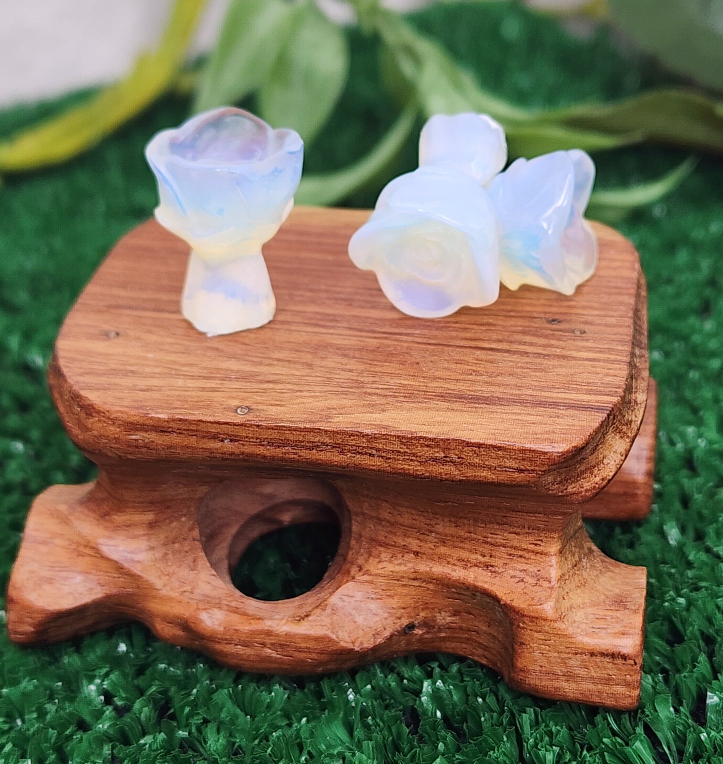 Mini Opalite and Silver Sheen Obsidian Roses 🖤
