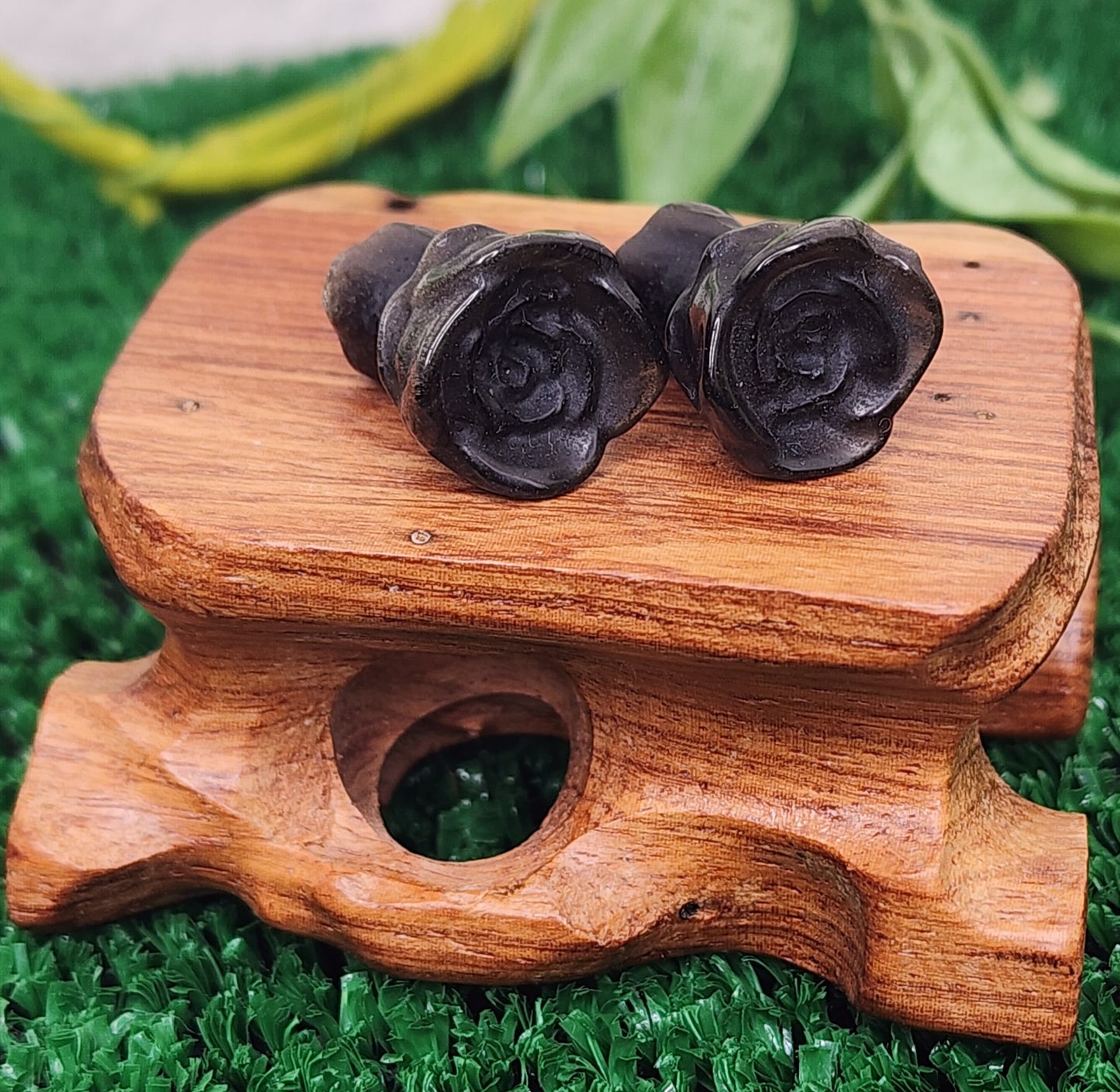 Mini Opalite and Silver Sheen Obsidian Roses 🖤