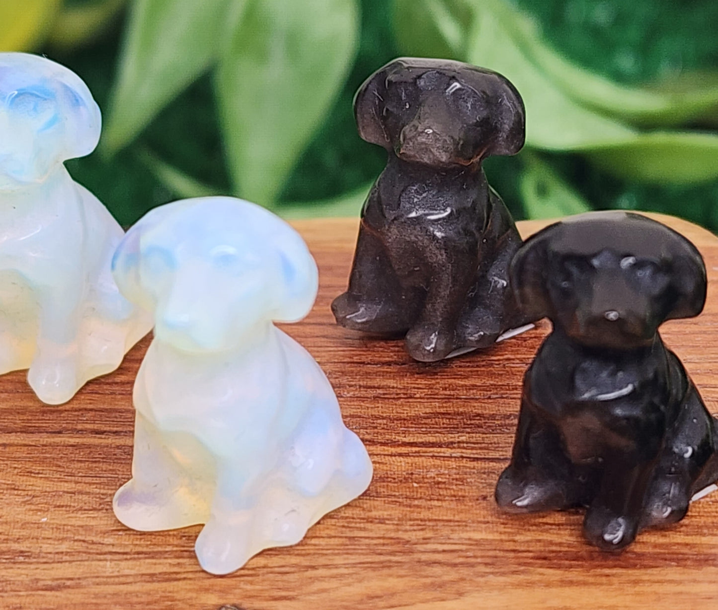 Mini Opalite and Silver Sheen Obsidian Labrador/Retriever Dogs 🦮