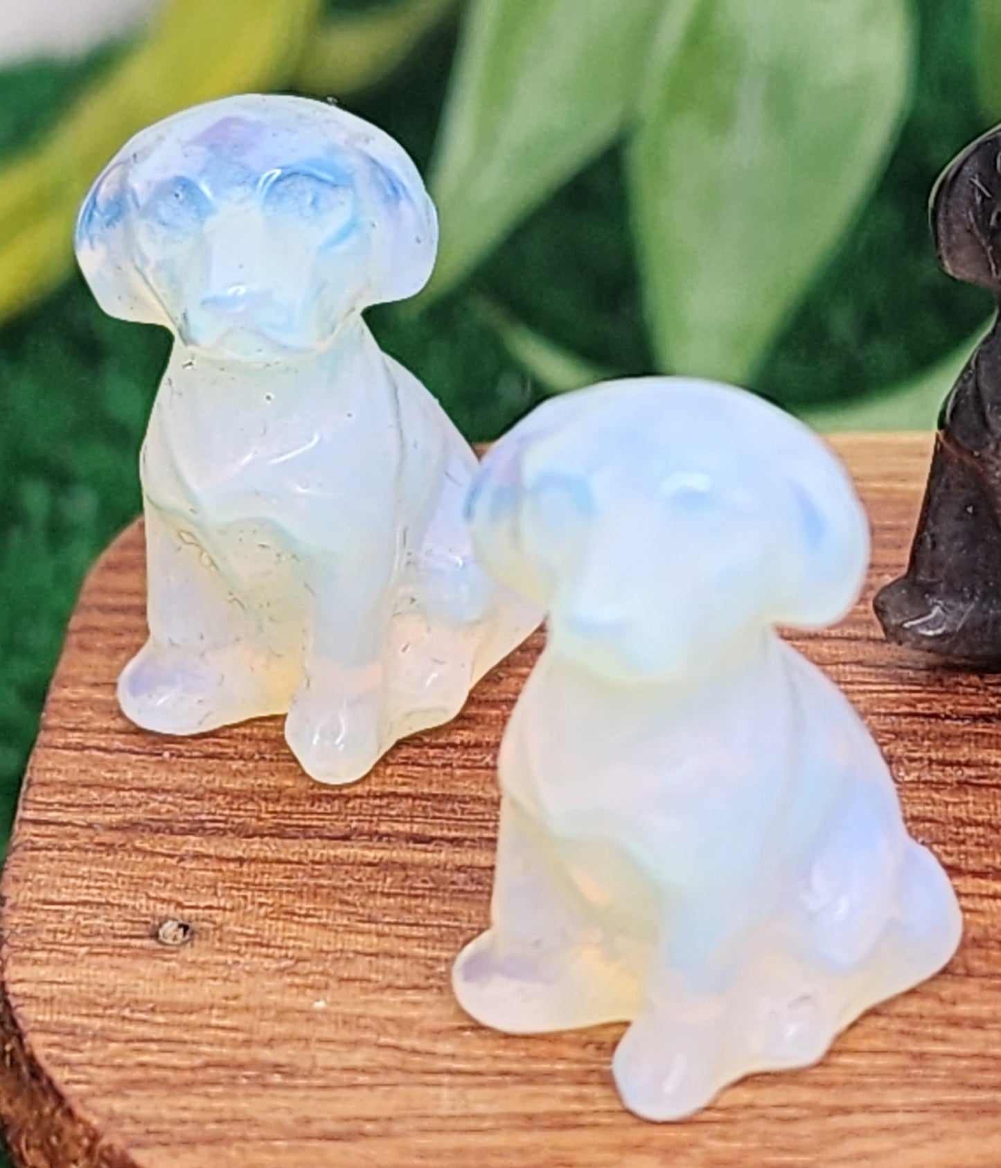 Mini Opalite and Silver Sheen Obsidian Labrador/Retriever Dogs 🦮