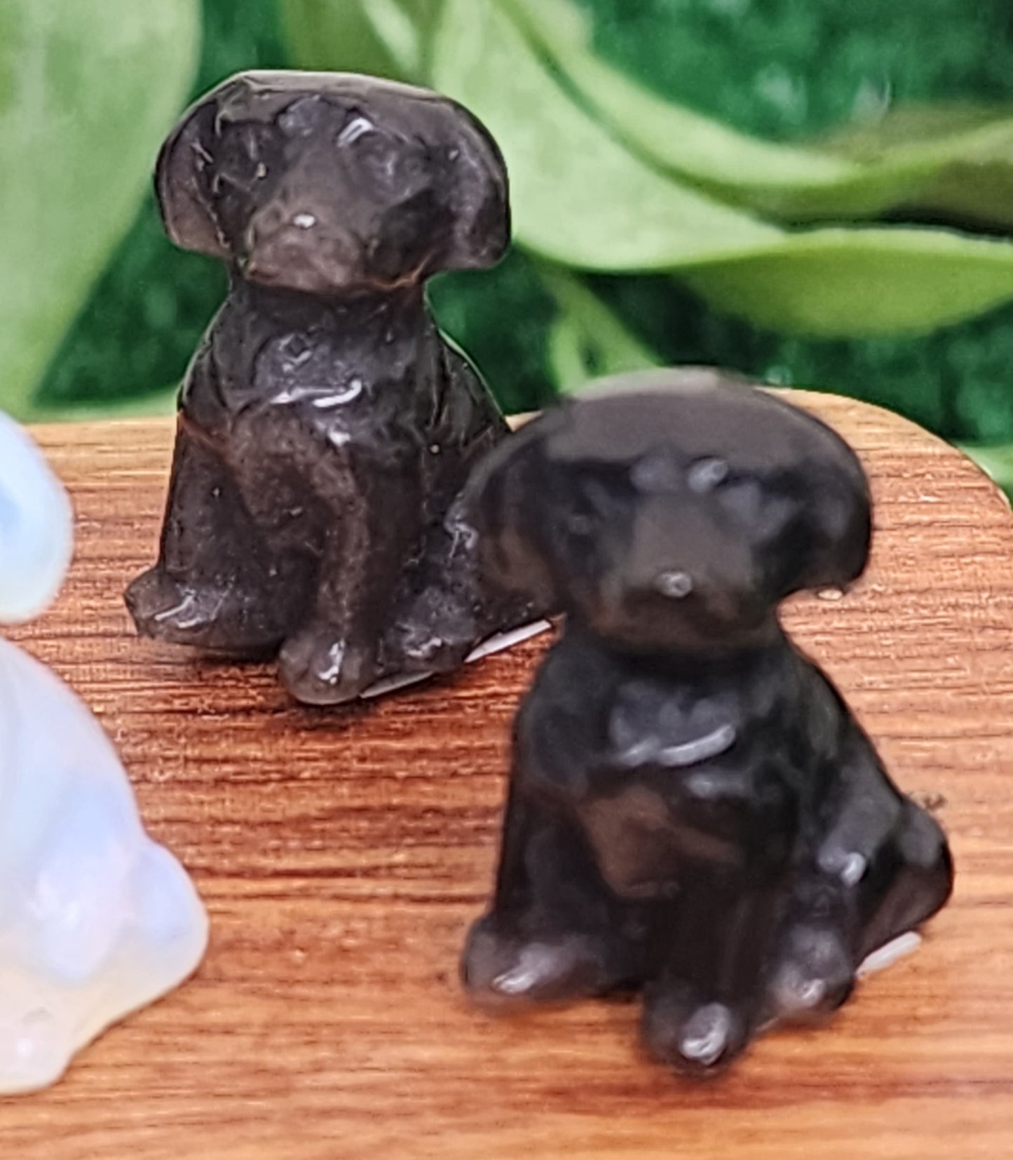 Mini Opalite and Silver Sheen Obsidian Labrador/Retriever Dogs 🦮