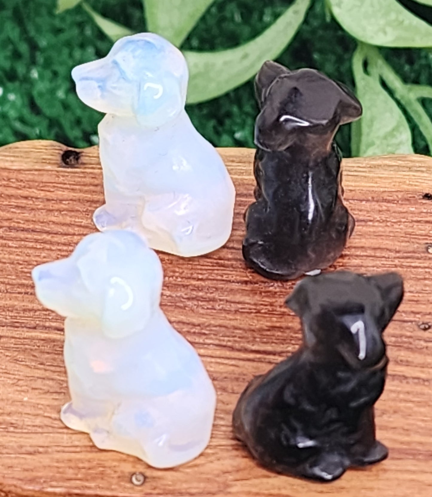 Mini Opalite and Silver Sheen Obsidian Labrador/Retriever Dogs 🦮