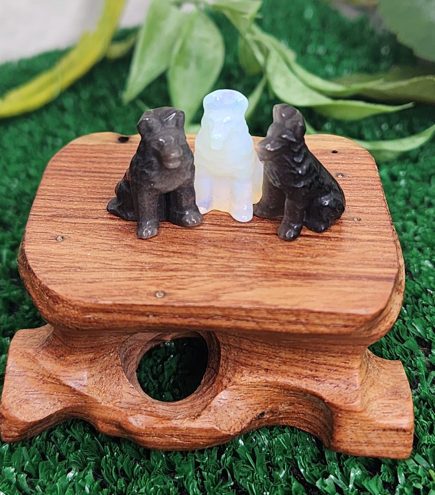 Mini Opalite and Silver Sheen Obsidian Shepherd Dogs 🐕‍🦺