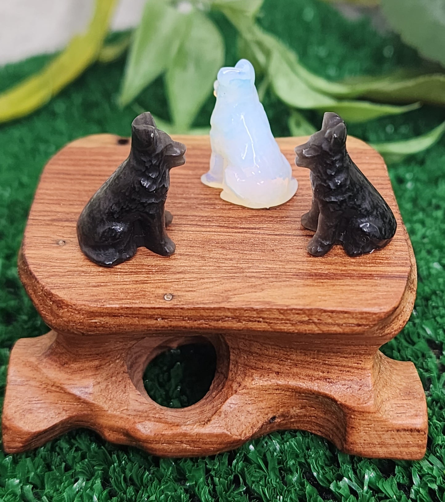 Mini Opalite and Silver Sheen Obsidian Shepherd Dogs 🐕‍🦺