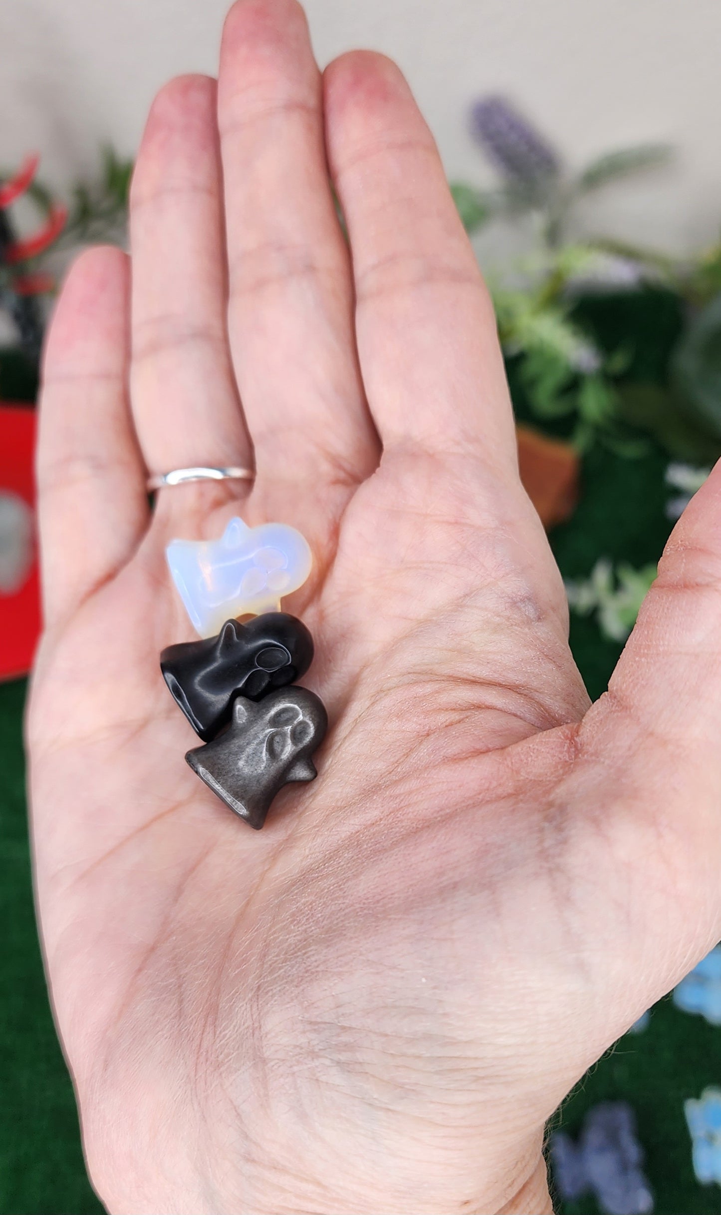 Mini Opalite and Silver Sheen Obsidian Ghosts 👻🖤