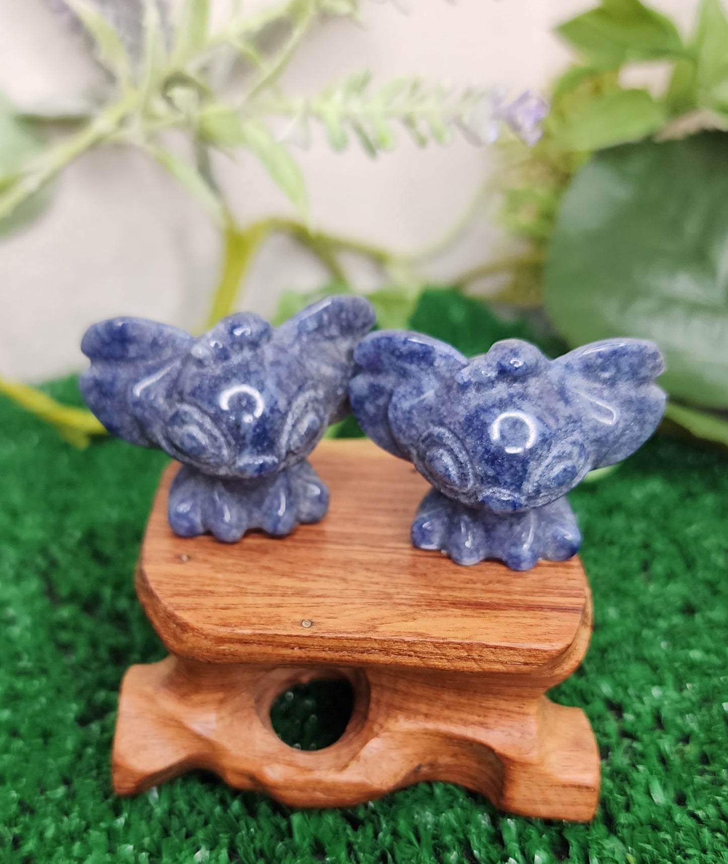 Blue Aventurine 'Stitch' Carvings👾💙