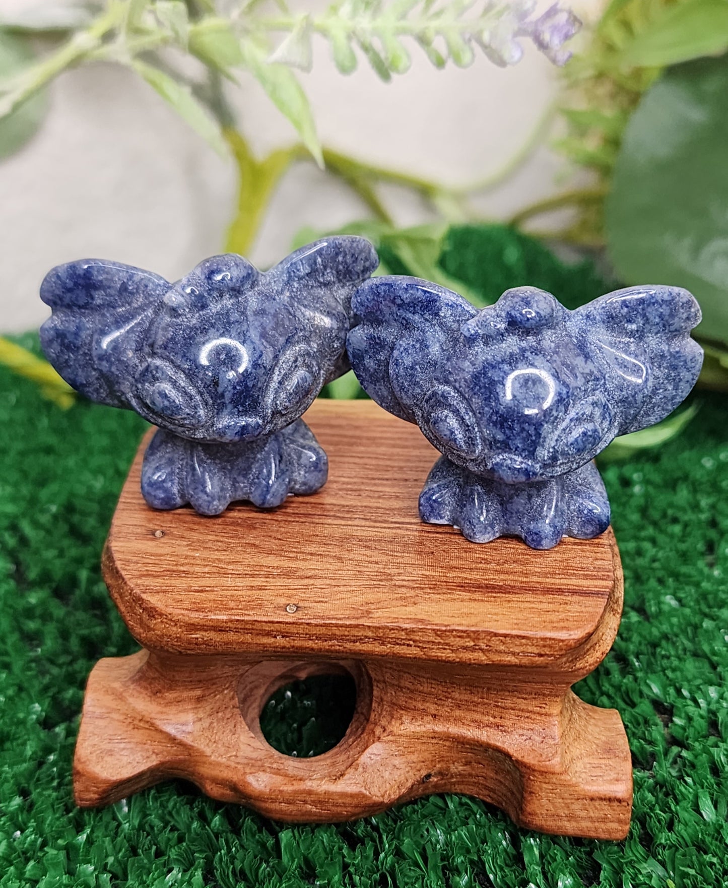 Blue Aventurine 'Stitch' Carvings👾💙