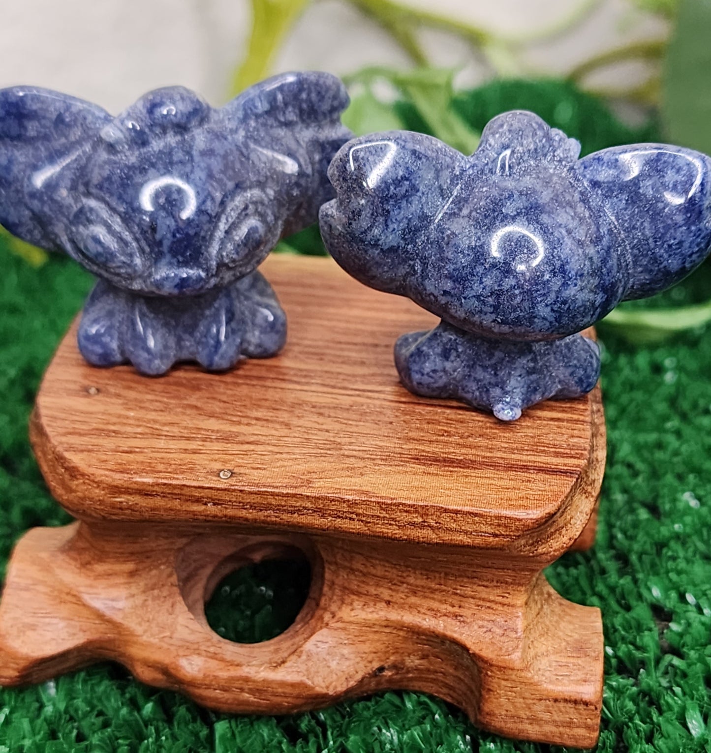 Blue Aventurine 'Stitch' Carvings👾💙