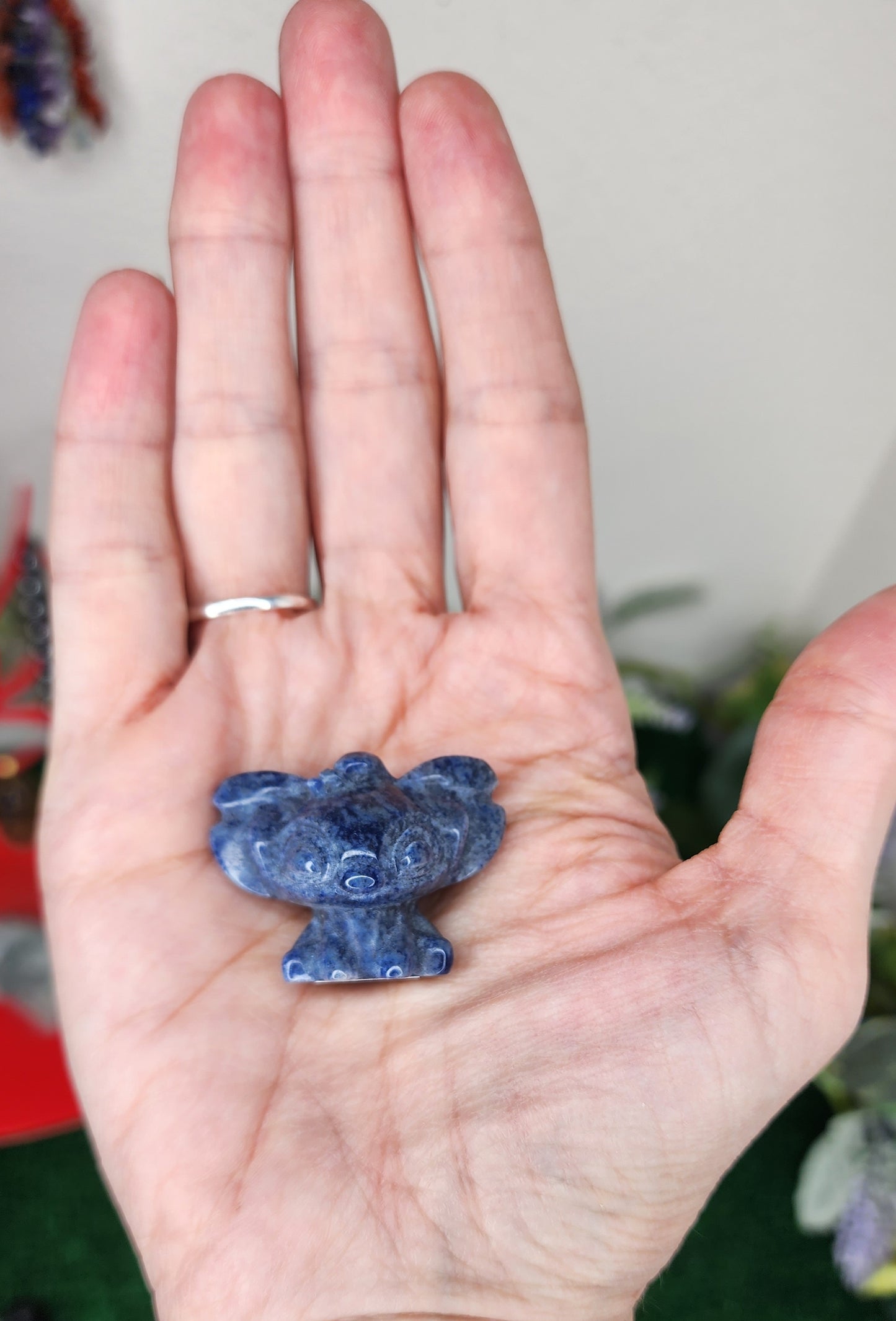 Blue Aventurine 'Stitch' Carvings👾💙