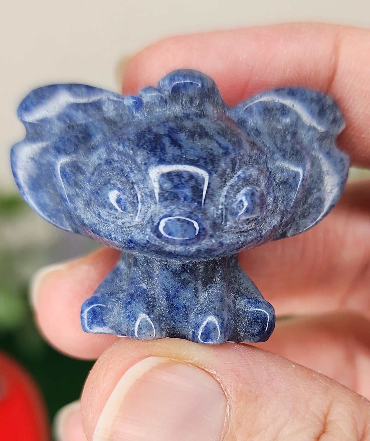 Blue Aventurine 'Stitch' Carvings👾💙