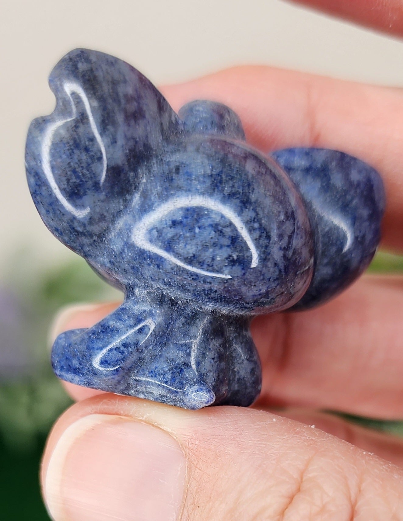 Blue Aventurine 'Stitch' Carvings👾💙