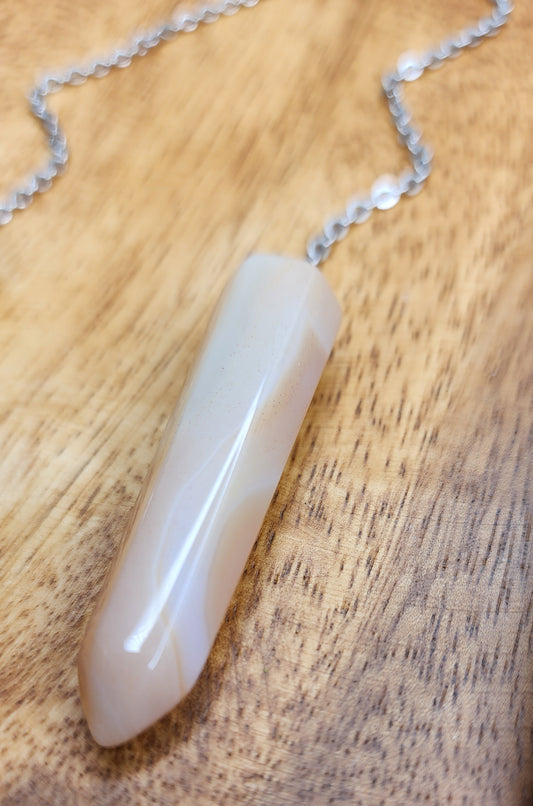 Orange Agate Pendulum w/ Flower Agate 🌼